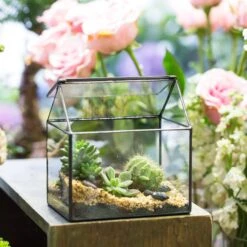 NCYP Vintage House Geometric Terrarium Tin Sealed Chest Planter Succulent Centerpiece Wedding -Glass Plant Store 20150620005 1