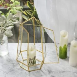 NCYP Hanging Geometric Glass Lamp Candle Holderwith Swing Lid Top Hallow Open For Wedding 12 NCYP Hanging Geometric Glass Lamp Candle Holderwith Swing Lid Top Hallow Open For Wedding -Glass Plant Store 20190315003 5
