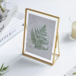 NCYP 5" X 7" Tabletop Gold Brass Rectangle Glass Artwork Photo Picture Display Frame -Glass Plant Store 20190315010 4