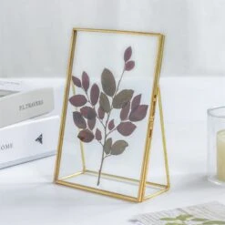 NCYP 5" X 7" Tabletop Gold Brass Rectangle Glass Artwork Photo Picture Display Frame -Glass Plant Store 20190315010 9