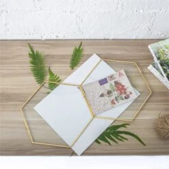 Hanging Hexagon Herbarium Brass Glass Frame For Pressed Flowers Dried Flowers Floating Frame -Glass Plant Store 20190905005 7