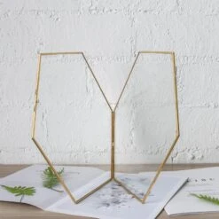 Hanging Hexagon Herbarium Brass Glass Frame For Pressed Flowers Dried Flowers Floating Frame -Glass Plant Store 20190905007 2