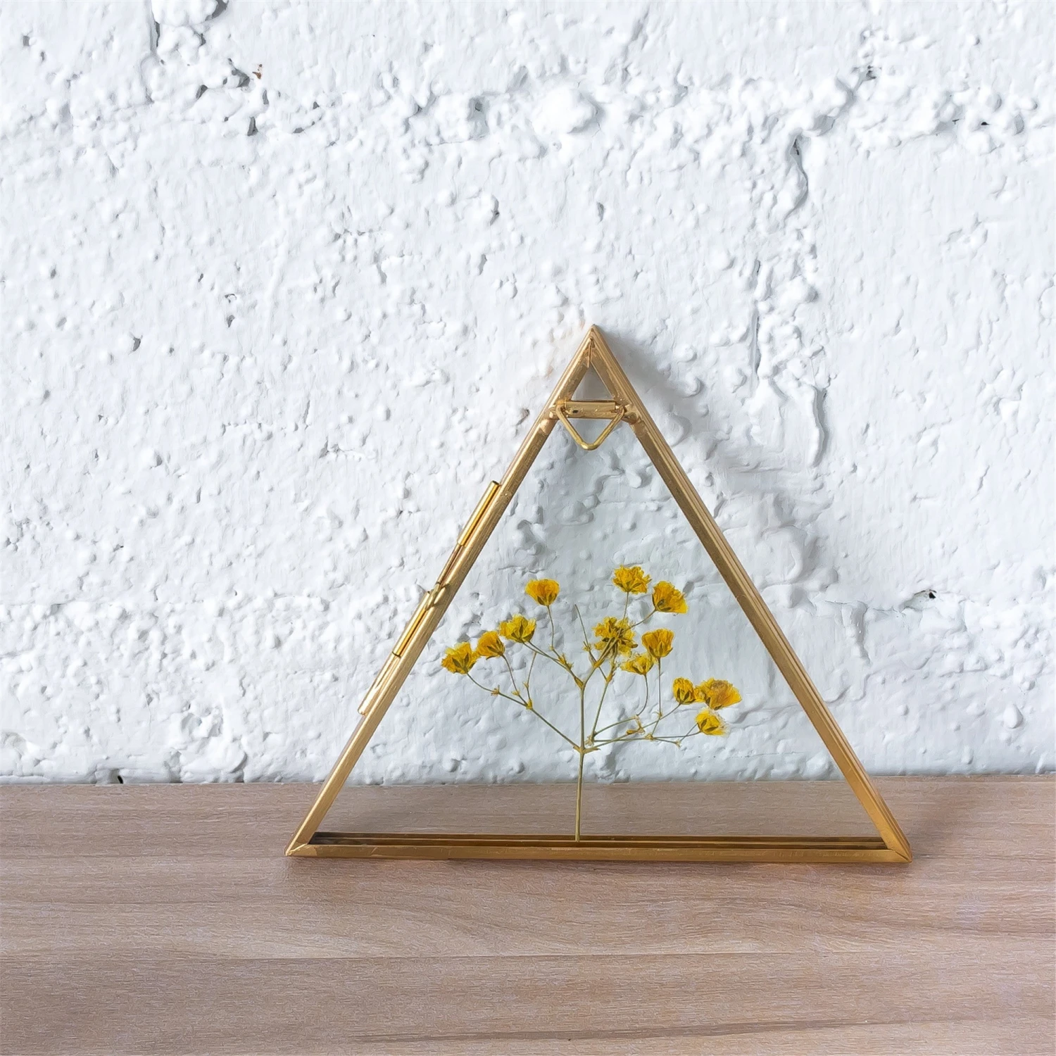 Hanging Triangle Herbarium Brass Glass Frame For Pressed Flowers Dried Flowers Poster 3 Hanging Triangle Herbarium Brass Glass Frame For Pressed Flowers Dried Flowers Poster - Image 3