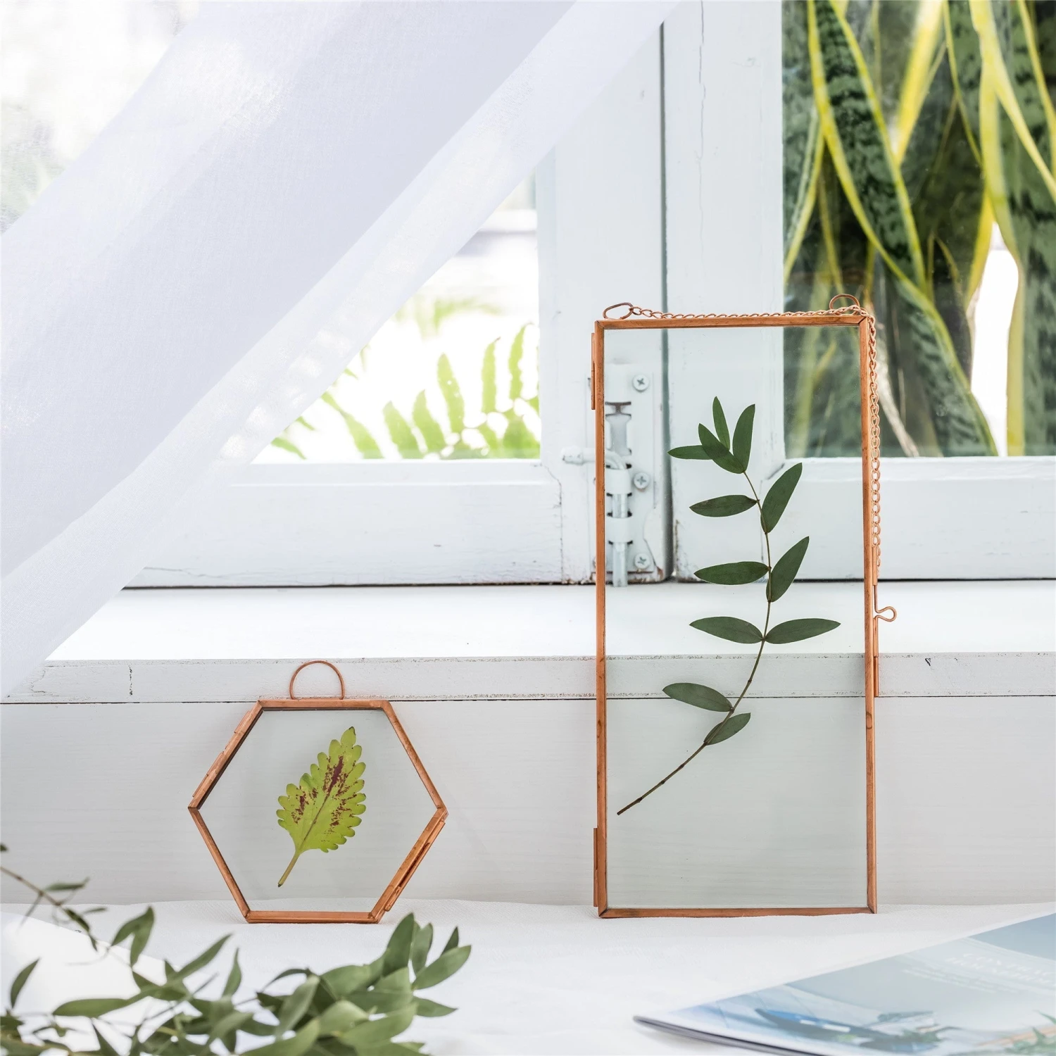 Hanging 4x9 Inches Pink Long Herbarium Pure Copper Glass Frame For Pressed Flowers Dried Flowers 8 Hanging 4x9 Inches Pink Long Herbarium Pure Copper Glass Frame For Pressed Flowers Dried Flowers - Image 8