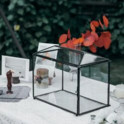 Back Standard/Large Geometric Glass Card Box Terrarium With Slot, Heart Lock, Foot, Handmade Brass For Wedding Receiption Wishwell Keepsake -Glass Plant Store 20200117001 2 7e0773b5 5f2f 423c 8ee8 b53e17abbddb