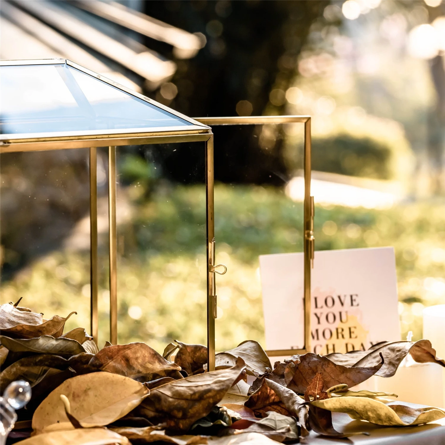 Large Geometric Glass Card Box Terrarium With Slot And Heart Lock, Foot, Gold, Handmade, Brass,for Wedding Receiption, Wishwell, Keepsake Centerpiece 17 Large Geometric Glass Card Box Terrarium With Slot And Heart Lock, Foot, Gold, Handmade, Brass,for Wedding Receiption, Wishwell, Keepsake Centerpiece - Image 17