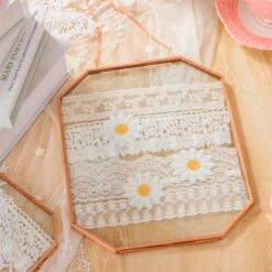 Wall Hanging Long Octagon Herbarium Copper Glass Frame For Pressed Flowers Dried Floating Frame