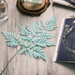 Preserved Pressed Flower Davallia Mariesii, Squirrel's Foot Fern Leaf , Multiple Color, 5 Pcs, 12inches Long, 8inches Width, DIY Material -Glass Plant Store 20200518029 1