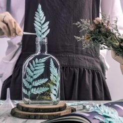 Preserved Pressed Flower Davallia Mariesii, Squirrel's Foot Fern Leaf , Multiple Color, 5 Pcs, 12inches Long, 8inches Width, DIY Material -Glass Plant Store 20200518029 3