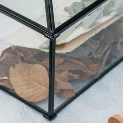 Back Standard/Large Geometric Glass Card Box Terrarium With Slot, Heart Lock, Foot, Handmade Brass For Wedding Receiption Wishwell Keepsake -Glass Plant Store 20200907001 6
