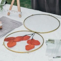 NCYP Wall Hanging Round 8" 10" 12" Herbarium Brass Glass Frame For Pressed Flowers, Poster, Double Glass, Floating Frame -Glass Plant Store 20200909001 3 2232bcf5 fd21 4823 b61d 2957db1f9ab3