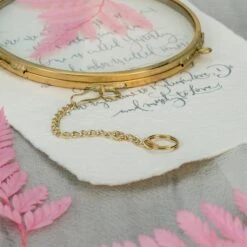 NCYP Wall Hanging Round 5" 4.3" Herbarium Brass Glass Frame For Pressed Flowers, Dried Flowers, Poster, Double Glass, Floating Frame -Glass Plant Store 20210522001 5