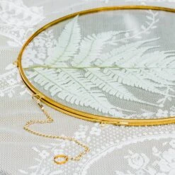 NCYP Wall Hanging Round 8" 10" 12" Herbarium Brass Glass Frame For Pressed Flowers, Poster, Double Glass, Floating Frame -Glass Plant Store 20210522004 4