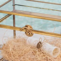 Handmade Vintage Geometric Glass Card Boxwith Slot Terrarium With Latch For Wedding Reception -Glass Plant Store 20210622001 6