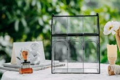 Vintage House Glass Geometric Terrarium Card Box Black -Glass Plant Store 20230329020 16
