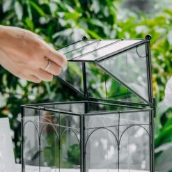 Vintage House Glass Geometric Terrarium Card Box Black -Glass Plant Store 20230329020 17