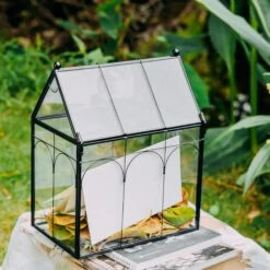 Vintage House Glass Geometric Terrarium Card Box Black -Glass Plant Store 20230329020 9