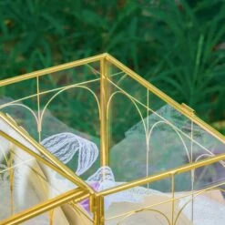 Vintage House Glass Geometric Terrarium Card Box Gold For Wedding, Graduation, Baby Shower -Glass Plant Store 20230329021 18