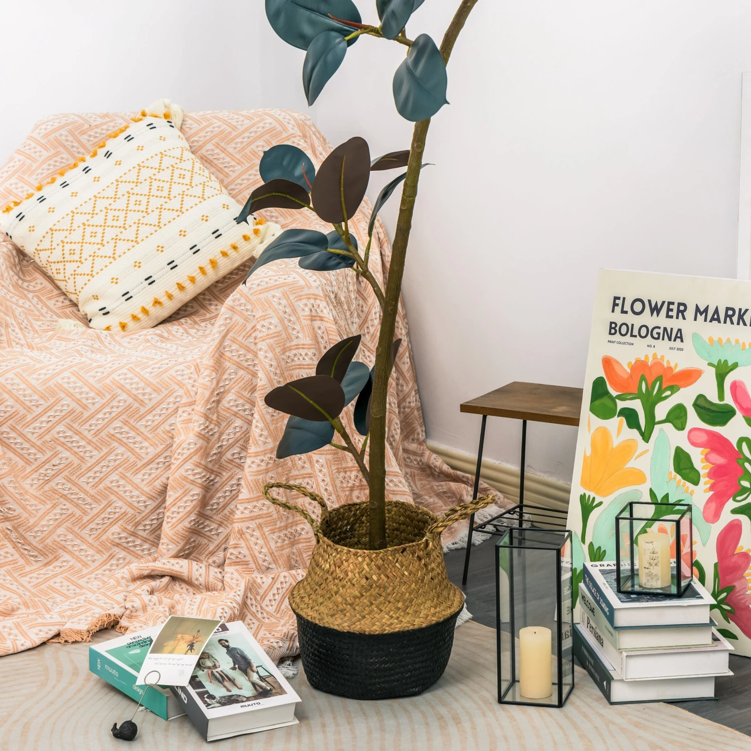 NCYP Artificial Rubber Tree, Rubber Fig, Rubber Bush 5.9FT (70.8 Inches) Tall Faux Plant For Home Office Decor, Indoor Fake Potted Ficus Elastica Tree With Plastic Pot And Rattan Woven Basket 5 NCYP Artificial Rubber Tree, Rubber Fig, Rubber Bush 5.9FT (70.8 Inches) Tall Faux Plant For Home Office Decor, Indoor Fake Potted Ficus Elastica Tree With Plastic Pot And Rattan Woven Basket - Image 5