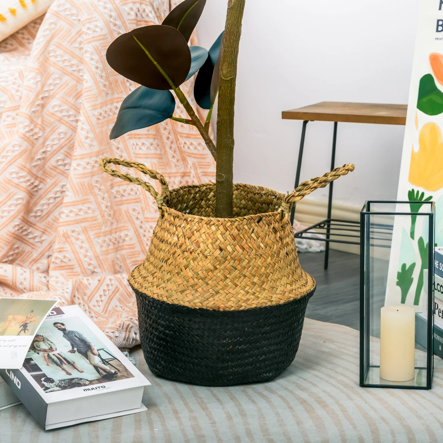 NCYP Artificial Rubber Tree, Rubber Fig, Rubber Bush 5.9FT (70.8 Inches) Tall Faux Plant For Home Office Decor, Indoor Fake Potted Ficus Elastica Tree With Plastic Pot And Rattan Woven Basket 6 NCYP Artificial Rubber Tree, Rubber Fig, Rubber Bush 5.9FT (70.8 Inches) Tall Faux Plant For Home Office Decor, Indoor Fake Potted Ficus Elastica Tree With Plastic Pot And Rattan Woven Basket - Image 6