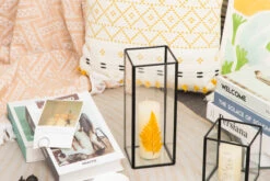 Tall Handmade Black Glass Candle Holder, Square, 9.8" Tall 28 Tall Handmade Black Glass Candle Holder, Square, 9.8" Tall -Glass Plant Store 290A1048