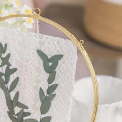 Wall Hanging Round 8" Herbarium Brass Glass Frame For Thick Pressed Flowers, Dried Flowers, Poster, Coin, Double Glass, Floating Frame 25 Wall Hanging Round 8" Herbarium Brass Glass Frame For Thick Pressed Flowers, Dried Flowers, Poster, Coin, Double Glass, Floating Frame -Glass Plant Store 290A2596