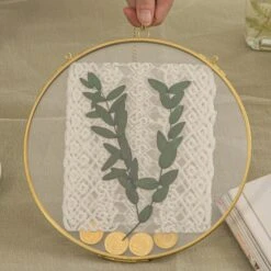 Wall Hanging Round 8" Herbarium Brass Glass Frame For Thick Pressed Flowers, Dried Flowers, Poster, Coin, Double Glass, Floating Frame 31 Wall Hanging Round 8" Herbarium Brass Glass Frame For Thick Pressed Flowers, Dried Flowers, Poster, Coin, Double Glass, Floating Frame -Glass Plant Store 290A2745