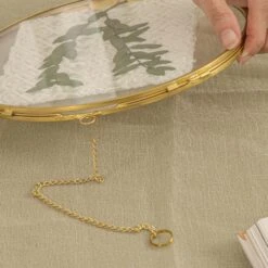 Wall Hanging Round 8" Herbarium Brass Glass Frame For Thick Pressed Flowers, Dried Flowers, Poster, Coin, Double Glass, Floating Frame 33 Wall Hanging Round 8" Herbarium Brass Glass Frame For Thick Pressed Flowers, Dried Flowers, Poster, Coin, Double Glass, Floating Frame -Glass Plant Store 290A2754