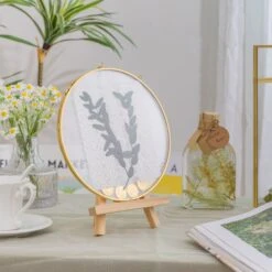 Wall Hanging Round 8" Herbarium Brass Glass Frame For Thick Pressed Flowers, Dried Flowers, Poster, Coin, Double Glass, Floating Frame 36 Wall Hanging Round 8" Herbarium Brass Glass Frame For Thick Pressed Flowers, Dried Flowers, Poster, Coin, Double Glass, Floating Frame -Glass Plant Store 290A2790