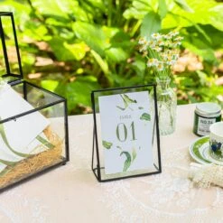 Modern Black Table Number Holder, 5X7'' Photo Picture Frame, For Outdoor Garden Wedding, Bridal Shower 18 Modern Black Table Number Holder, 5X7'' Photo Picture Frame, For Outdoor Garden Wedding, Bridal Shower -Glass Plant Store 290A3152