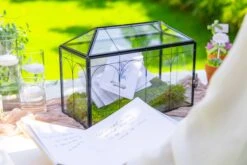 12.6"Handmade Black Wedding Card Box With Slot And Lock, Size Large, For Reception 36 12.6"Handmade Black Wedding Card Box With Slot And Lock, Size Large, For Reception -Glass Plant Store 290A5989