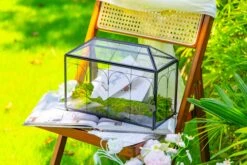 12.6"Handmade Black Wedding Card Box With Slot And Lock, Size Large, For Reception 32 12.6"Handmade Black Wedding Card Box With Slot And Lock, Size Large, For Reception -Glass Plant Store 290A6105