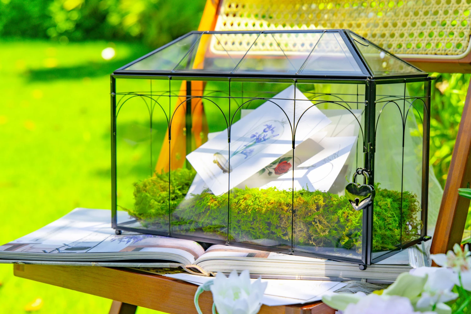 12.6"Handmade Black Wedding Card Box With Slot And Lock, Size Large, For Reception 5 12.6"Handmade Black Wedding Card Box With Slot And Lock, Size Large, For Reception - Image 5