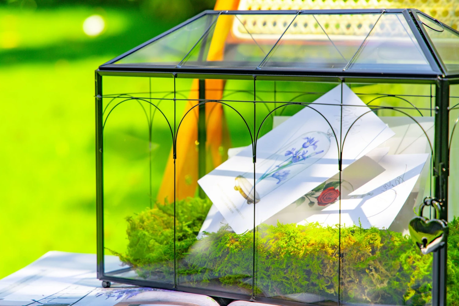 12.6"Handmade Black Wedding Card Box With Slot And Lock, Size Large, For Reception 6 12.6"Handmade Black Wedding Card Box With Slot And Lock, Size Large, For Reception - Image 6