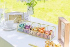 Glass Gold Tea Bag Box, 5 Compartments Box, Tea Lovers Gift Box, Tea Organizer, Christmas Gift -Glass Plant Store 290A6301 0266b20e daaf 4ce9 a7b1 00167d34c9db