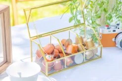 Glass Gold Tea Bag Box, 3 Compartments And Lid Storage Box, Tea Lovers Gift Box, Tea Organizer, Christmas Gift 25 Glass Gold Tea Bag Box, 3 Compartments And Lid Storage Box, Tea Lovers Gift Box, Tea Organizer, Christmas Gift -Glass Plant Store 290A6416