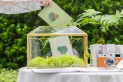 12.6" Handmade Victorian Church Gold Wedding Card Box With Slot And Lock 25 12.6" Handmade Victorian Church Gold Wedding Card Box With Slot And Lock -Glass Plant Store 290A9009