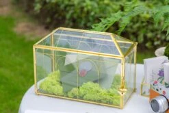 12.6" Handmade Victorian Church Gold Wedding Card Box With Slot And Lock 28 12.6" Handmade Victorian Church Gold Wedding Card Box With Slot And Lock -Glass Plant Store 290A9029