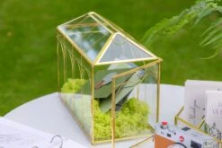 12.6" Handmade Victorian Church Gold Wedding Card Box With Slot And Lock 35 12.6" Handmade Victorian Church Gold Wedding Card Box With Slot And Lock -Glass Plant Store 290A9073