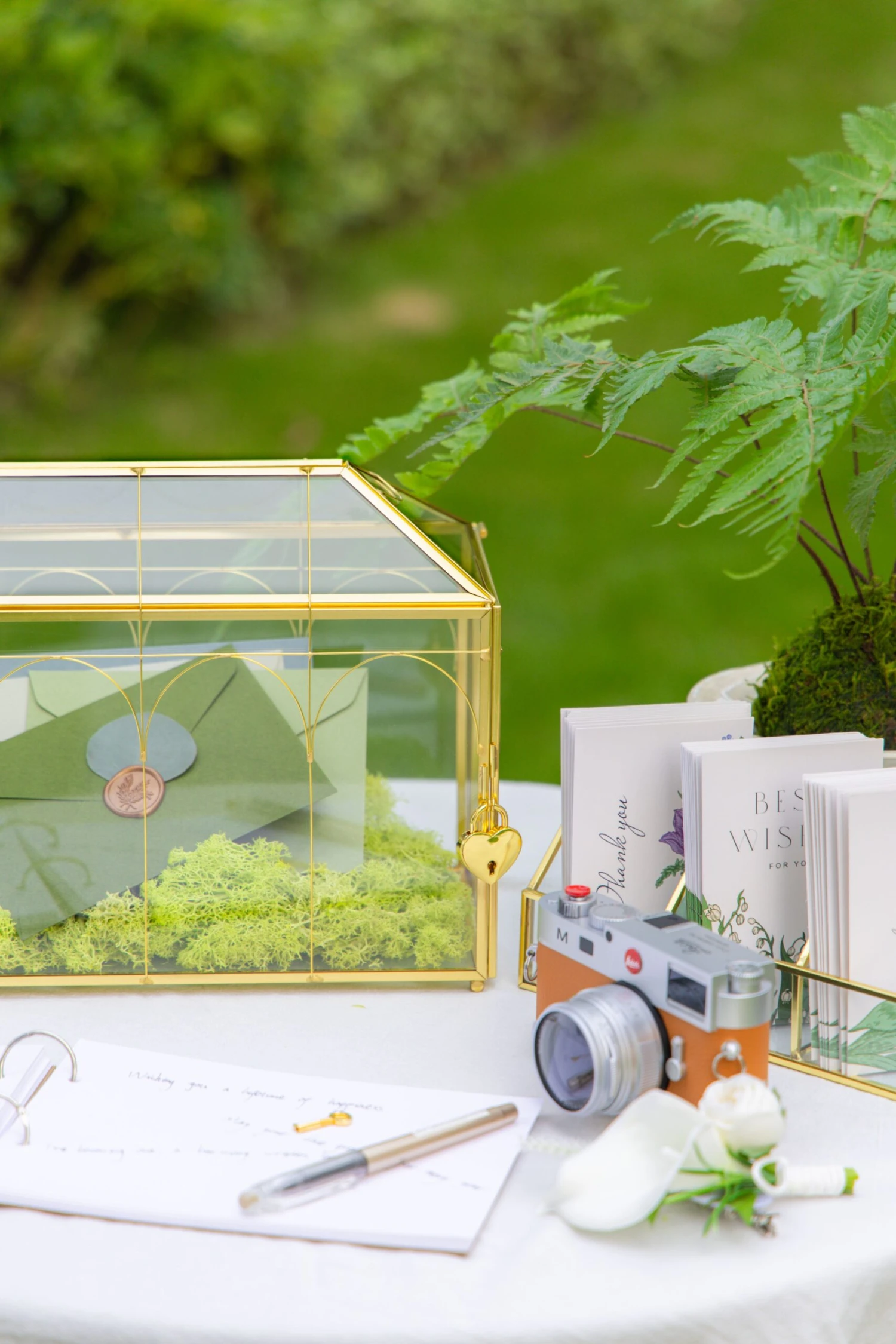 12.6" Handmade Victorian Church Gold Wedding Card Box With Slot And Lock 18 12.6" Handmade Victorian Church Gold Wedding Card Box With Slot And Lock - Image 18