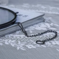 6" Black Wall Hanging RoundHerbarium Brass Glass Frame For Pressed Flowers, Poster, Double Glass, Floating Frame -Glass Plant Store 290A9408