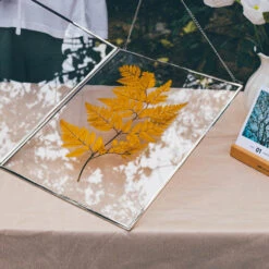 Handmade Silver 11x14" Hanging Double Glass Pressed Flower Floating Frame