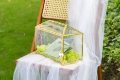 12.6" Handmade Victorian Church Gold Wedding Card Box With Slot And Lock 38 12.6" Handmade Victorian Church Gold Wedding Card Box With Slot And Lock -Glass Plant Store 290A9597