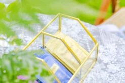 Glass Gold Tea Bag Box, 3 Compartments Box, Tea Lovers Gift Box, Tea Organizer, Christmas Gift -Glass Plant Store 290A9751