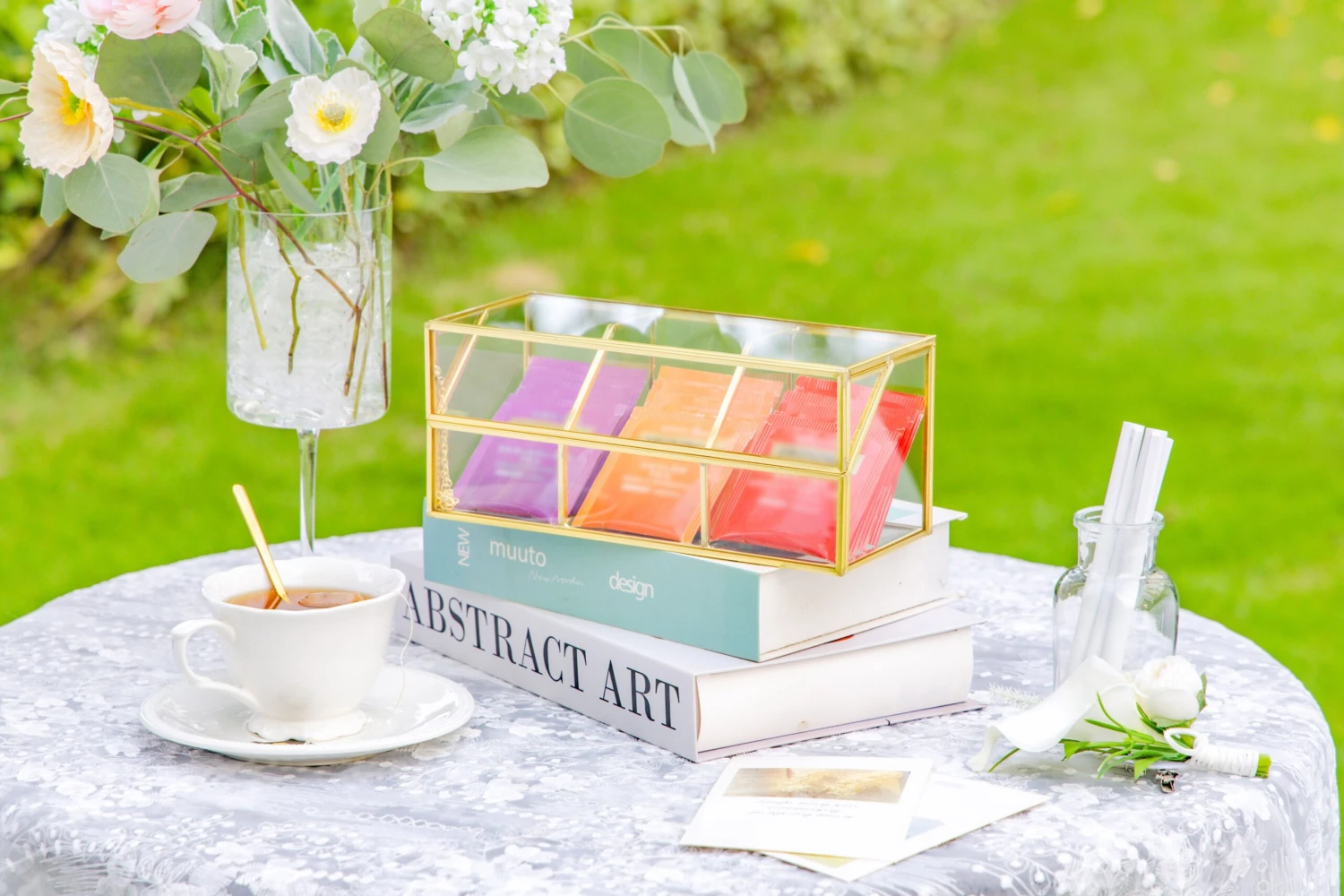 Glass Gold Tea Bag Box, 3 Compartments And Lid Storage Box, Tea Lovers Gift Box, Tea Organizer, Christmas Gift 13 Glass Gold Tea Bag Box, 3 Compartments And Lid Storage Box, Tea Lovers Gift Box, Tea Organizer, Christmas Gift - Image 13