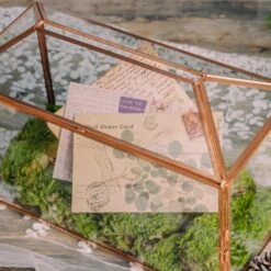 Large Geometric Glass Card Box Terrarium With Slot And Heart Lock, Foot, Gold, Handmade, Brass,for Wedding Receiption, Wishwell, Keepsake Centerpiece 39 Large Geometric Glass Card Box Terrarium With Slot And Heart Lock, Foot, Gold, Handmade, Brass,for Wedding Receiption, Wishwell, Keepsake Centerpiece -Glass Plant Store 5328