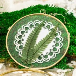 NCYP Wall Hanging Round 5" 4.3" Herbarium Brass Glass Frame For Pressed Flowers, Dried Flowers, Poster, Double Glass, Floating Frame -Glass Plant Store 5721