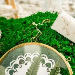 NCYP Wall Hanging Round 5" 4.3" Herbarium Brass Glass Frame For Pressed Flowers, Dried Flowers, Poster, Double Glass, Floating Frame -Glass Plant Store 5880