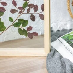 NCYP Handmade Personalized Tabletop Wall Hanging Natural Wood Glass Floating Frame For Photo -Glass Plant Store 8246