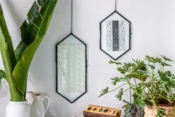NCYP Vintage Black Brass Floating Hanging Glass Long Hexagon Photo Frame For Fern, Pressed Flower 17 NCYP Vintage Black Brass Floating Hanging Glass Long Hexagon Photo Frame For Fern, Pressed Flower -Glass Plant Store 8987